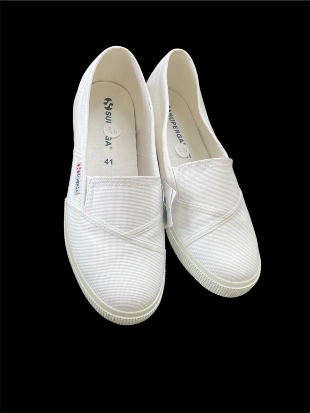 Superga White Canvas Slip-On Flats NEW Tags